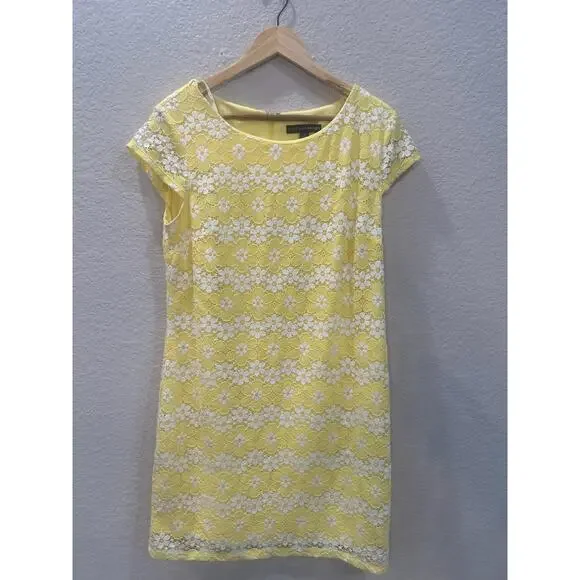 Y2K Yellow with Lace Overlay Dress - Size Medium - Picture 1 of 9